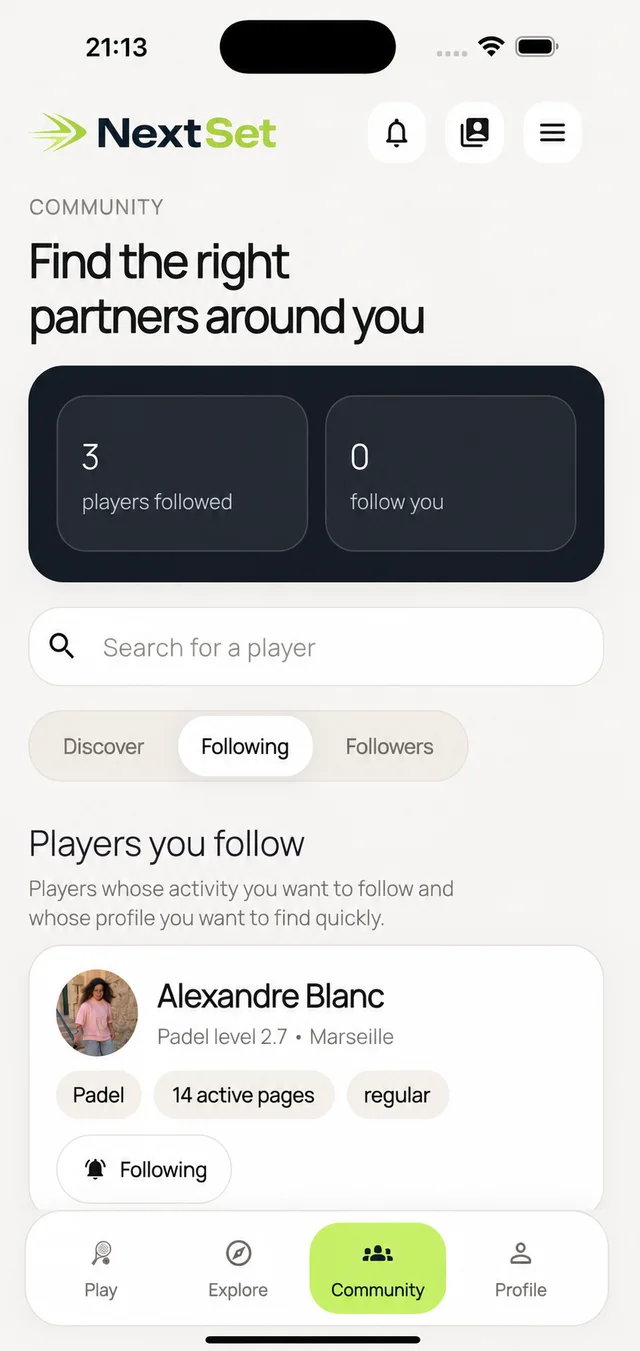 Spielercommunity in NextSet
